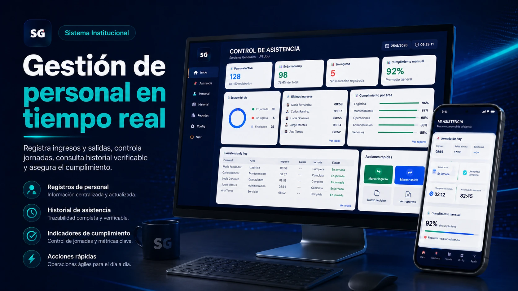 Gestión de Personal en Tiempo Real - Control de Asistencia